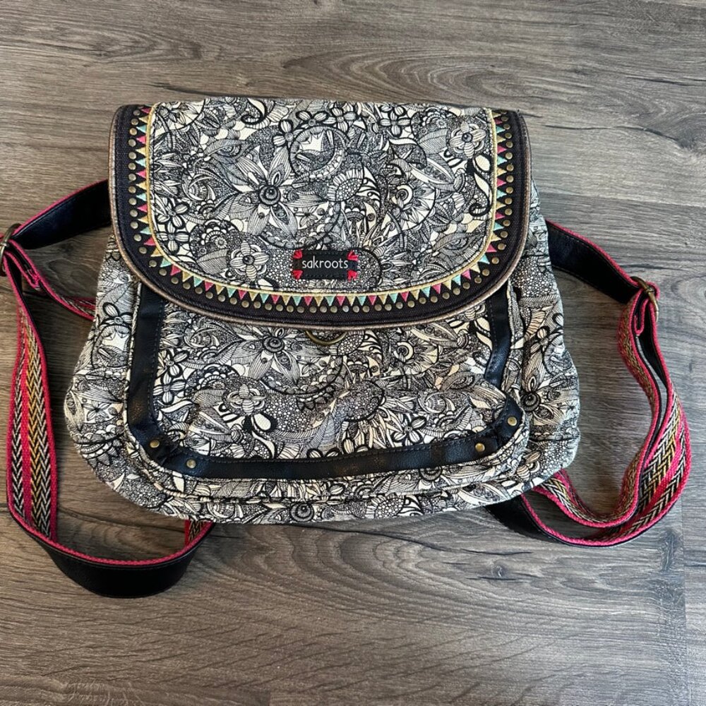Sakroots Black & White Backpack